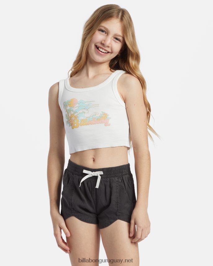 pantalones cortos con cintura elástica locos por ti chicas apagado negro DR68442599 Billabong