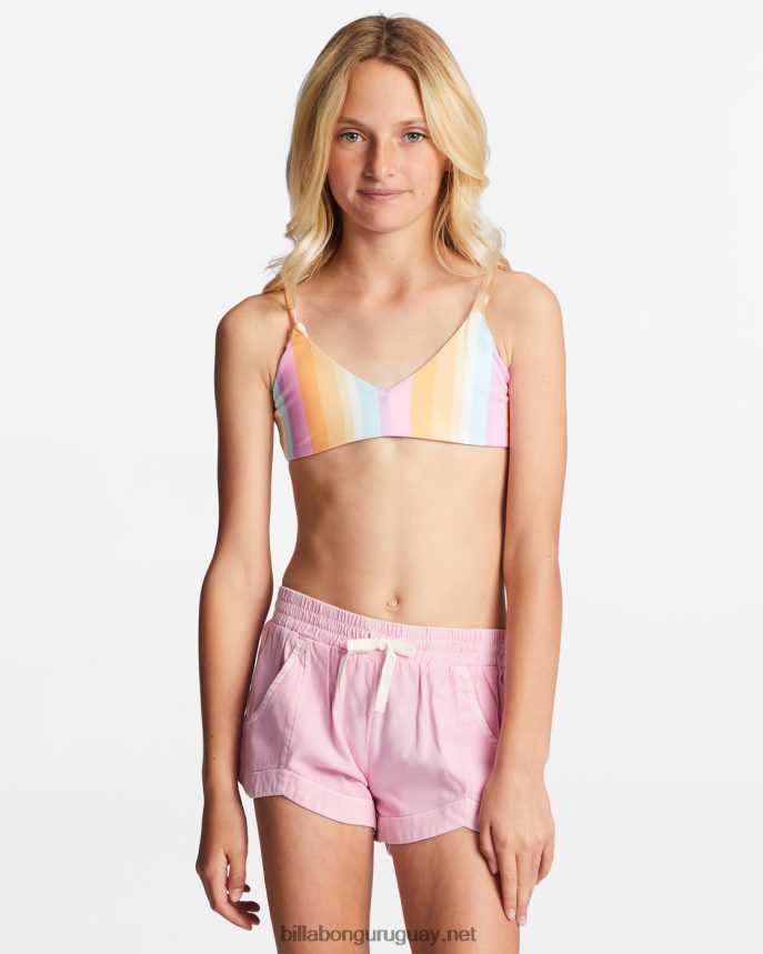 pantalones cortos con cintura elástica locos por ti chicas rosa feliz DR68442692 Billabong