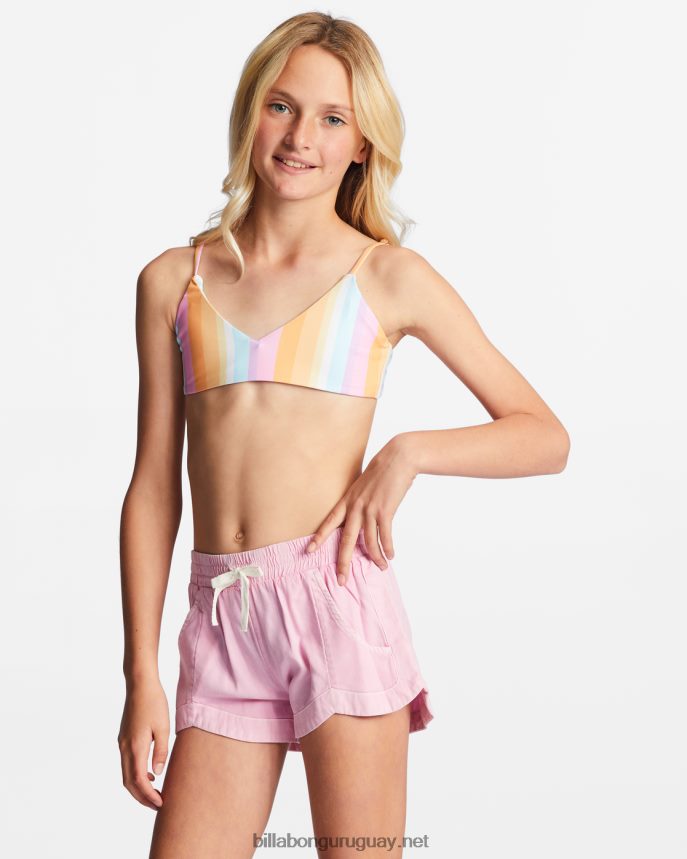 pantalones cortos con cintura elástica locos por ti chicas rosa feliz DR68442692 Billabong
