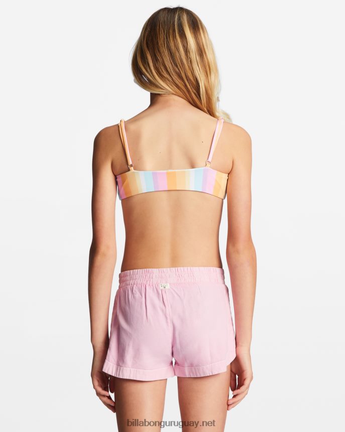 pantalones cortos con cintura elástica locos por ti chicas rosa feliz DR68442692 Billabong