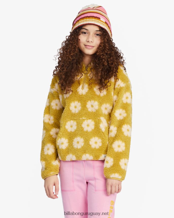 sudadera con media cremallera justo a tiempo chicas envidia verde DR68442787 Billabong