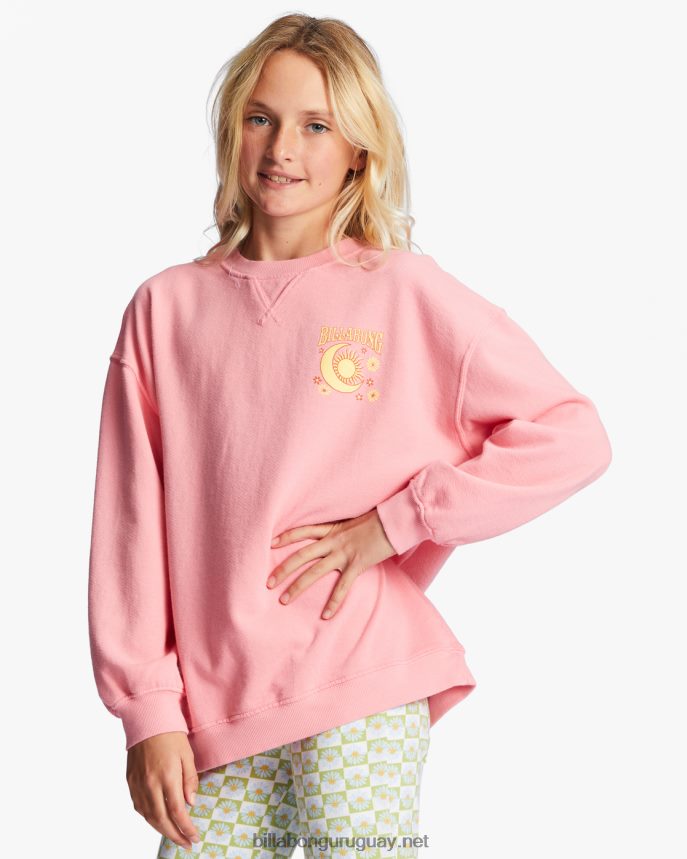 sudadera haciendo olas con cuello redondo chicas guiño rosa DR68442707 Billabong