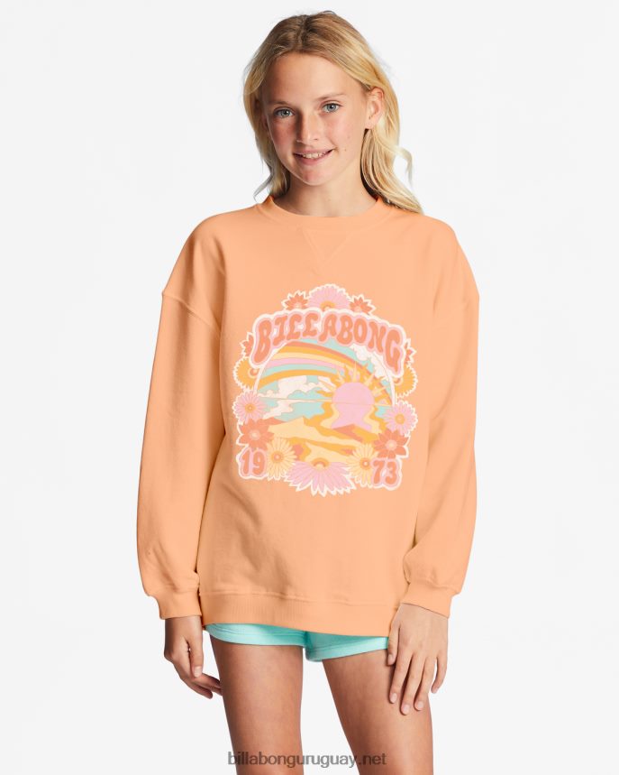 sudadera haciendo olas con cuello redondo chicas melón claro DR68442658 Billabong