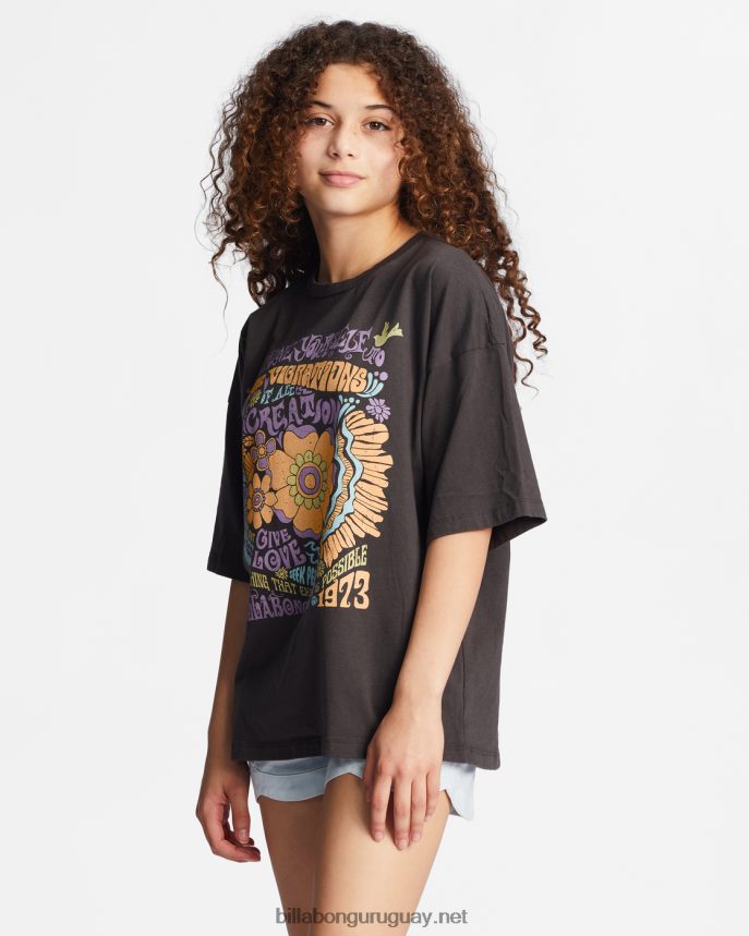 4-16 camiseta oversize viaje cósmico chicas apagado negro DR68442685 Billabong