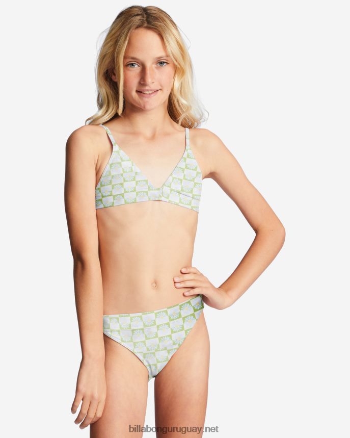 4-16 conjunto de bikini triangular de dos piezas Daze All Day chicas prado de musgo DR68442740 Billabong