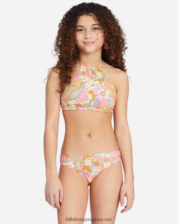 ¿No es ella un hermoso conjunto de bikini de cuello alto chicas multi DR68442779 Billabong
