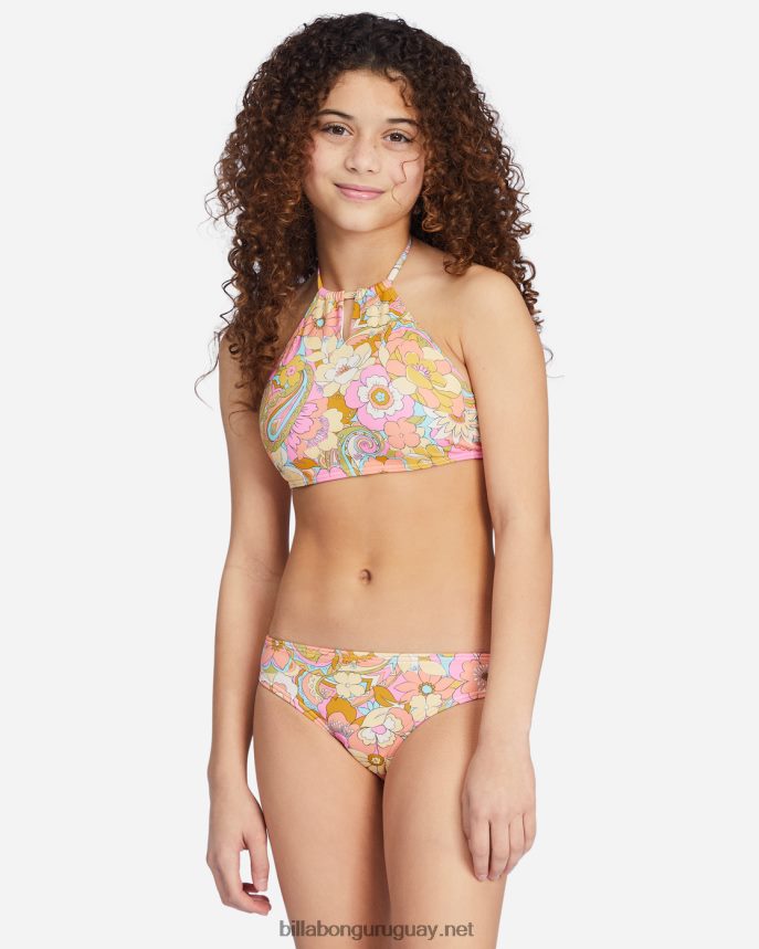 ¿No es ella un hermoso conjunto de bikini de cuello alto chicas multi DR68442779 Billabong