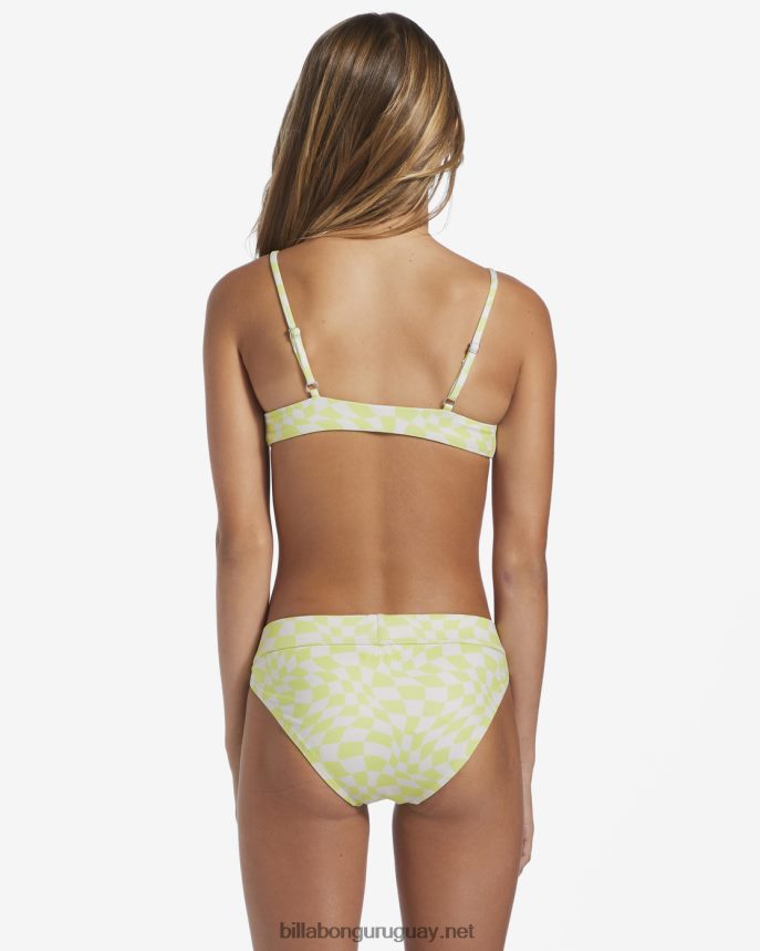 bikini de dos piezas de triángulo con franjas a cuadros de daydream chicas lima claro DR68442608 Billabong