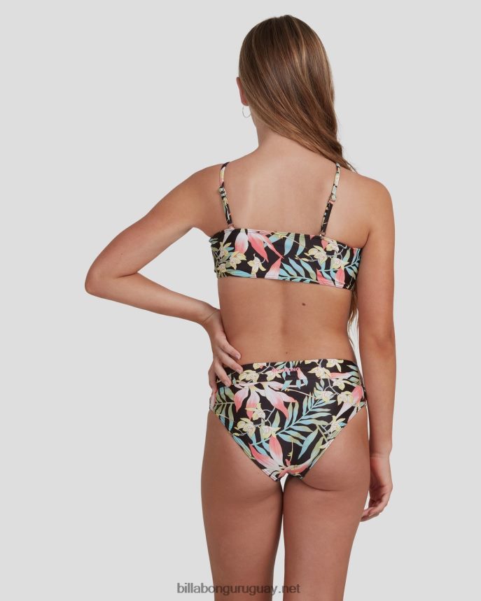 conjunto de bikini bandeau con palmeras de amor chicas negro DR68442794 Billabong