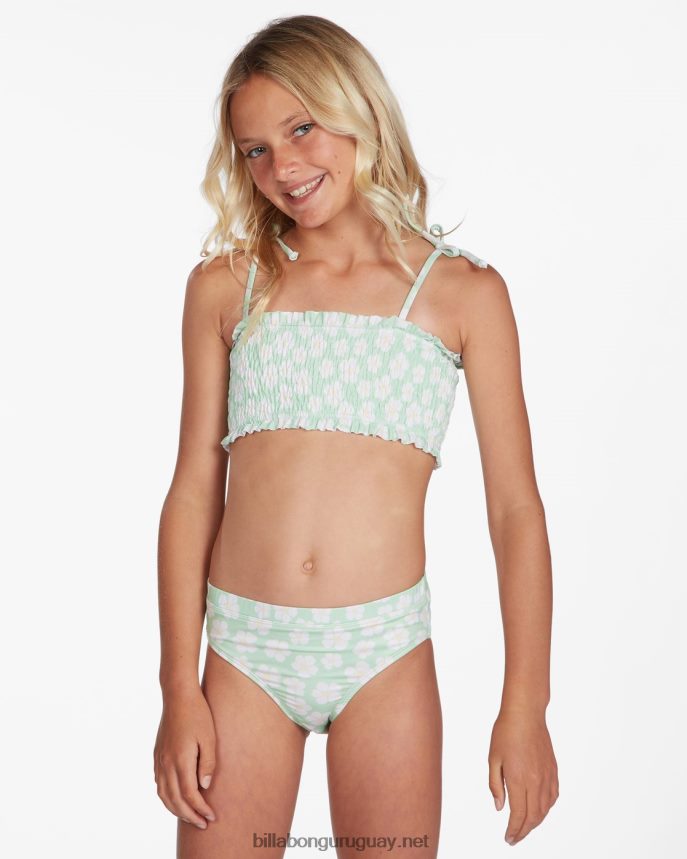 conjunto de bikini con top fruncido ditsy love chicas gotas de miel DR68442677 Billabong