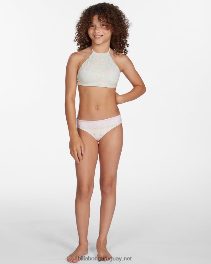conjunto de bikini reversible de cuello alto a capas con amor chicas multi DR68442797 Billabong