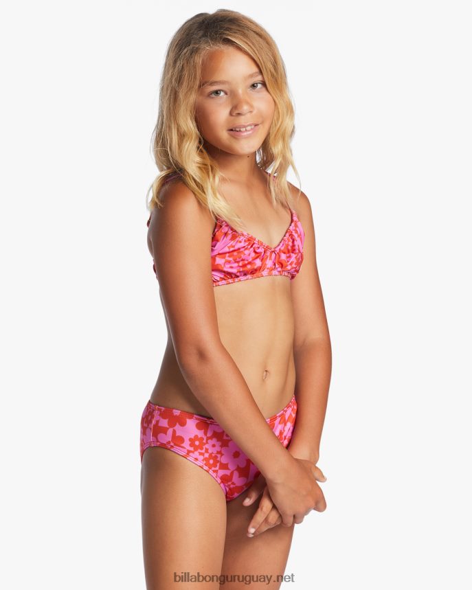 conjunto de bikini sin mangas de dos piezas fruncido con carta de amor chicas aloha rojo DR68442638 Billabong