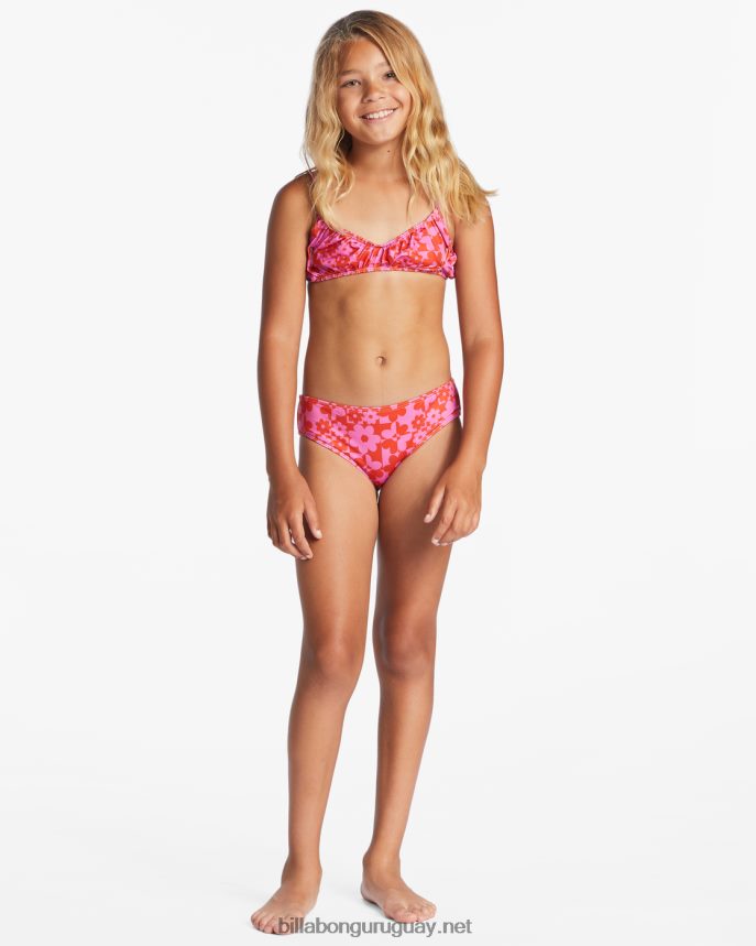 conjunto de bikini sin mangas de dos piezas fruncido con carta de amor chicas aloha rojo DR68442638 Billabong