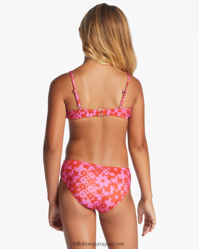 conjunto de bikini sin mangas de dos piezas fruncido con carta de amor chicas aloha rojo DR68442638 Billabong