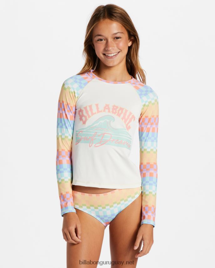 conjunto de rashguard de manga larga Paradise Check chicas multi DR68442630 Billabong