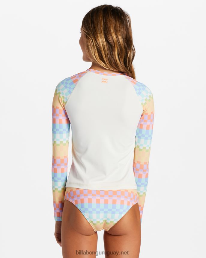 conjunto de rashguard de manga larga Paradise Check chicas multi DR68442630 Billabong