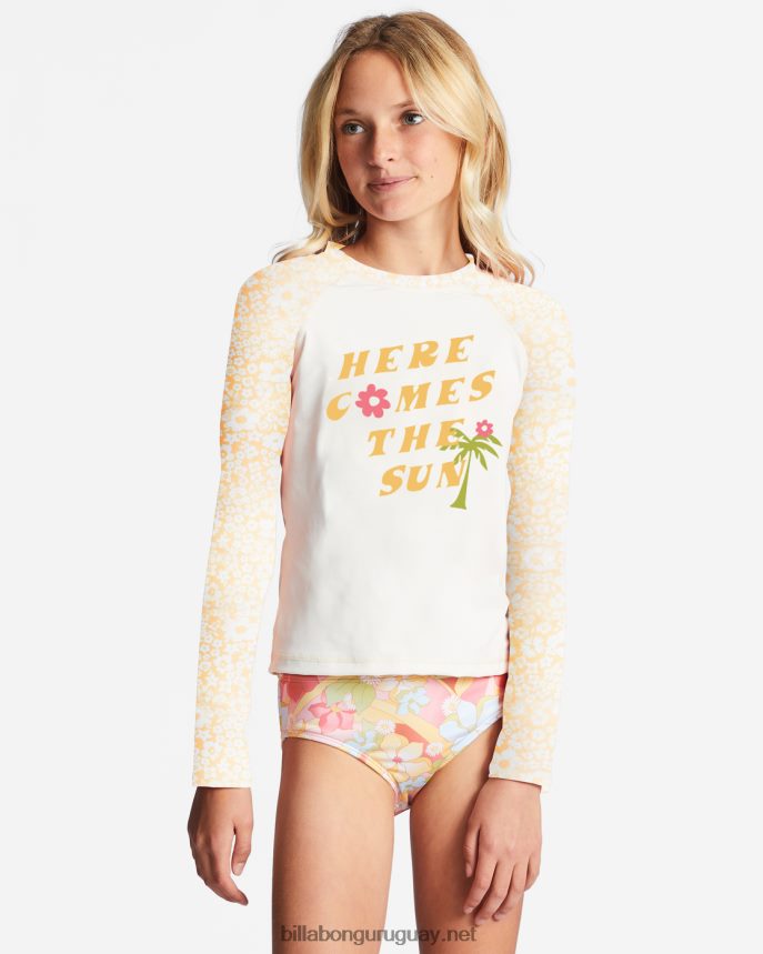 4-16 sunbeams forever manga larga upf 50 rashguard chicas durazno dorado DR68442747 Billabong