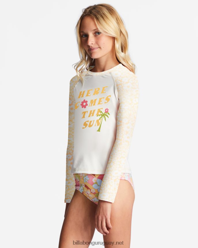 4-16 sunbeams forever manga larga upf 50 rashguard chicas durazno dorado DR68442747 Billabong