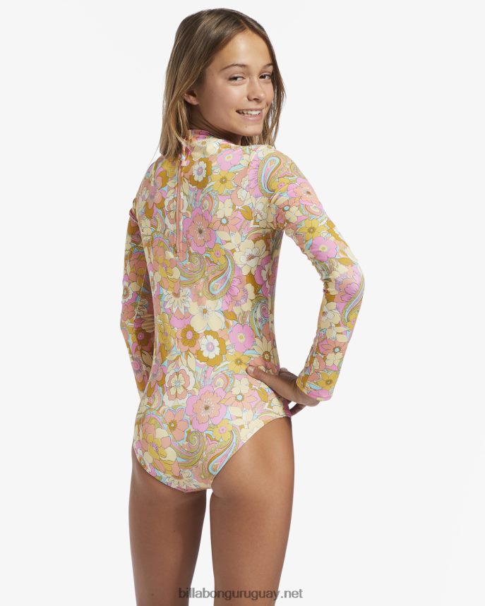 Traje de baño de una pieza de manga larga 4-16 sunbeams forever upf 50 chicas multi DR68442735 Billabong