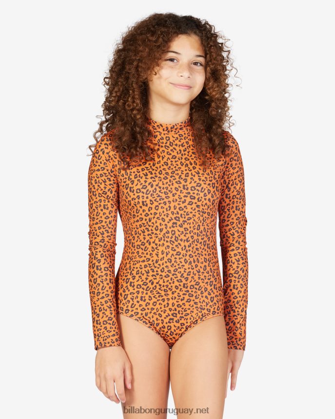 traje de baño de manga larga con flores silvestres chicas arcilla del desierto DR68442749 Billabong
