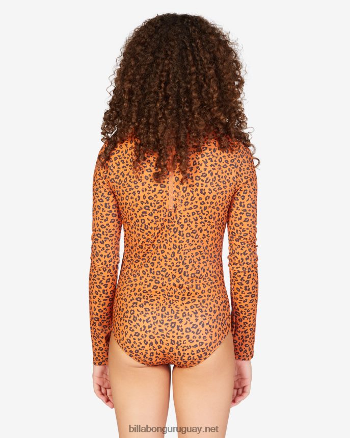 traje de baño de manga larga con flores silvestres chicas arcilla del desierto DR68442749 Billabong
