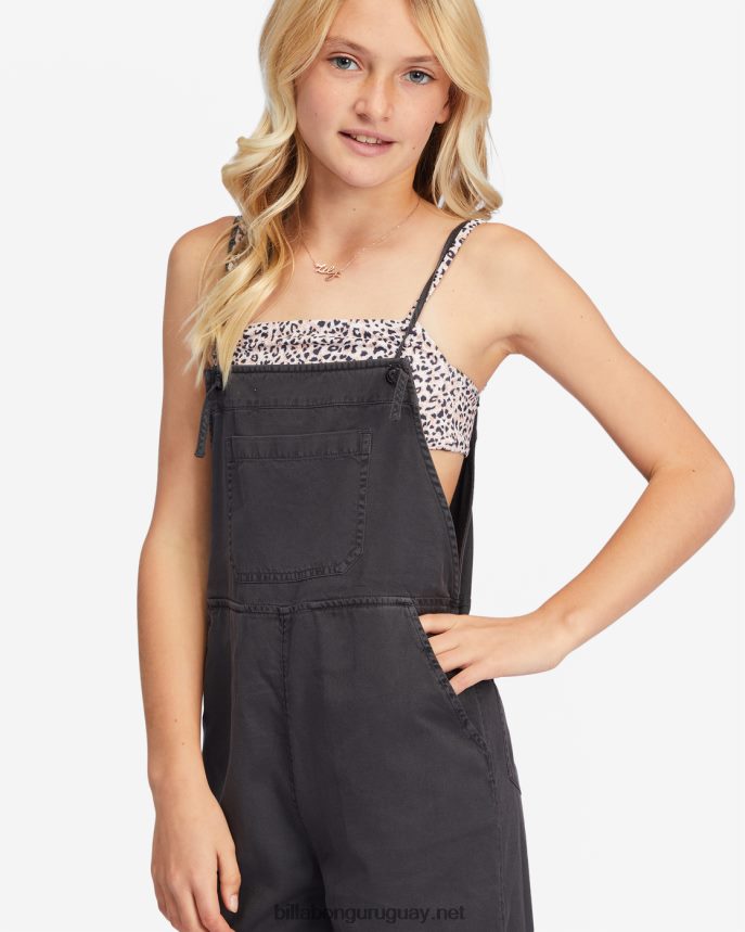 overoles jr de longitudes salvajes chicas apagado negro DR68442602 Billabong