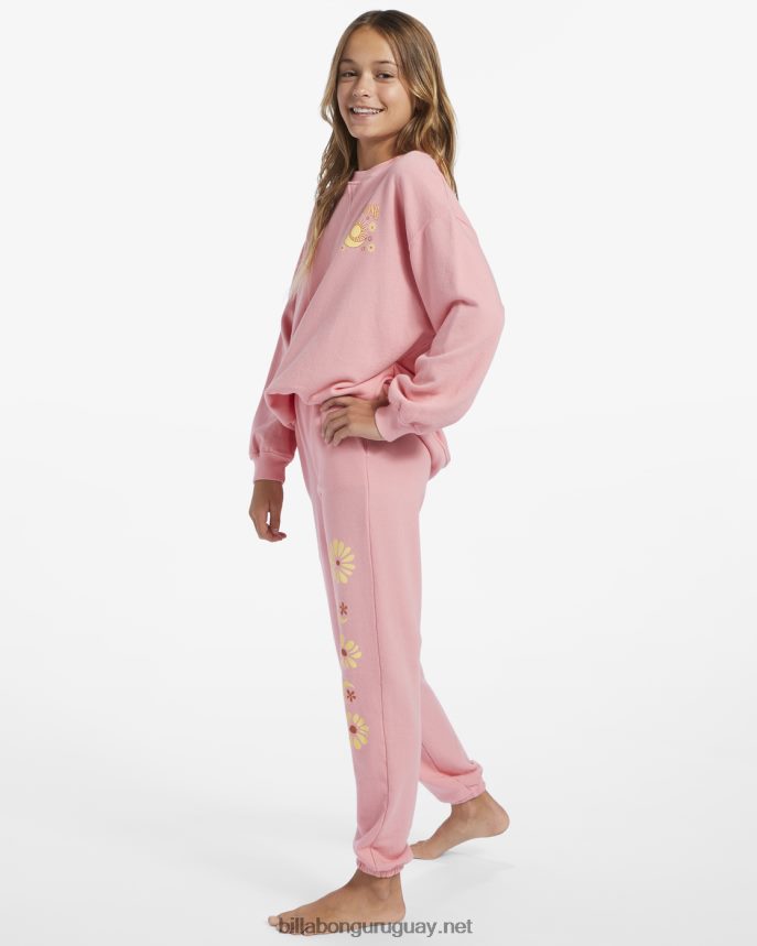 pantalones de chándal de cintura alta que hacen olas chicas guiño rosa DR68442603 Billabong