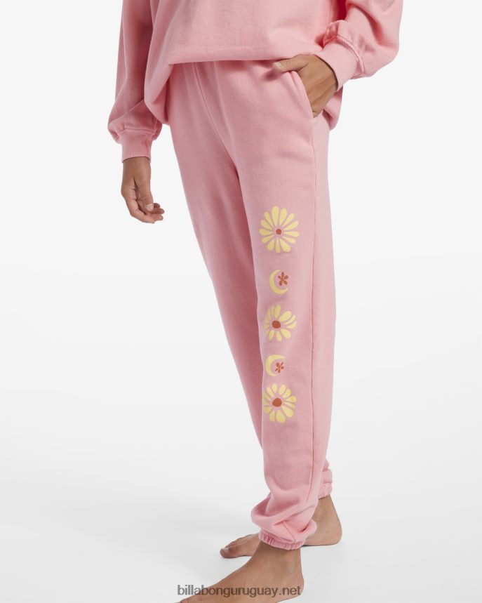 pantalones de chándal de cintura alta que hacen olas chicas guiño rosa DR68442603 Billabong