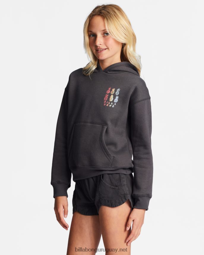 4-16 buenos días por delante sudadera con capucha chicas apagado negro DR68442716 Billabong