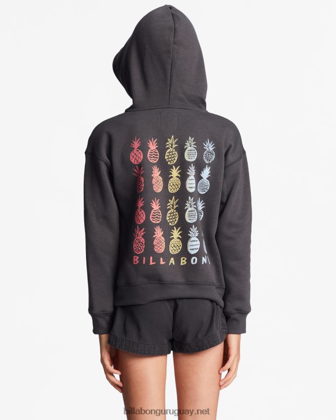 4-16 buenos días por delante sudadera con capucha chicas apagado negro DR68442716 Billabong