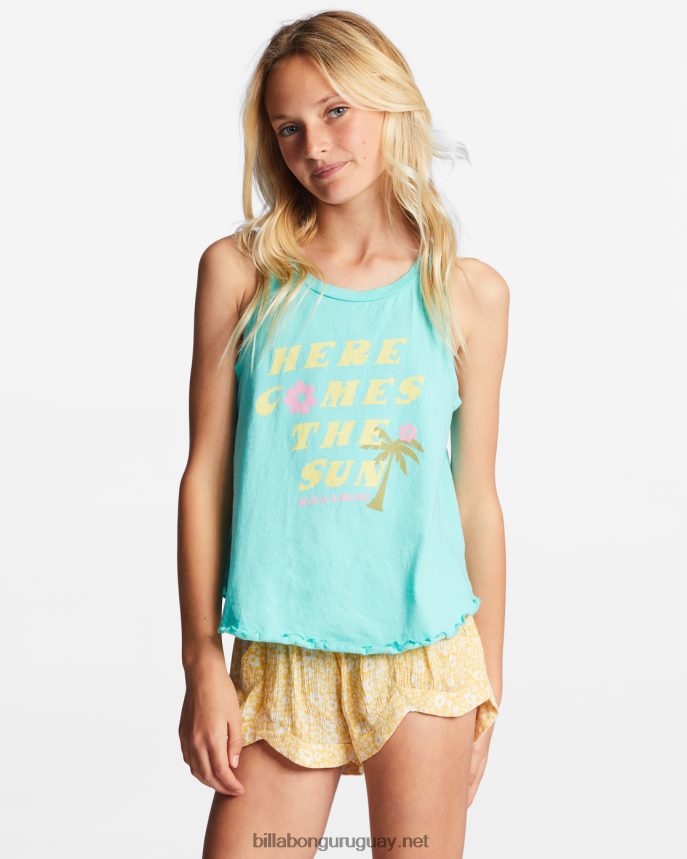 4-16 aquí viene la camiseta sin mangas para el sol chicas laguna de luz DR68442760 Billabong