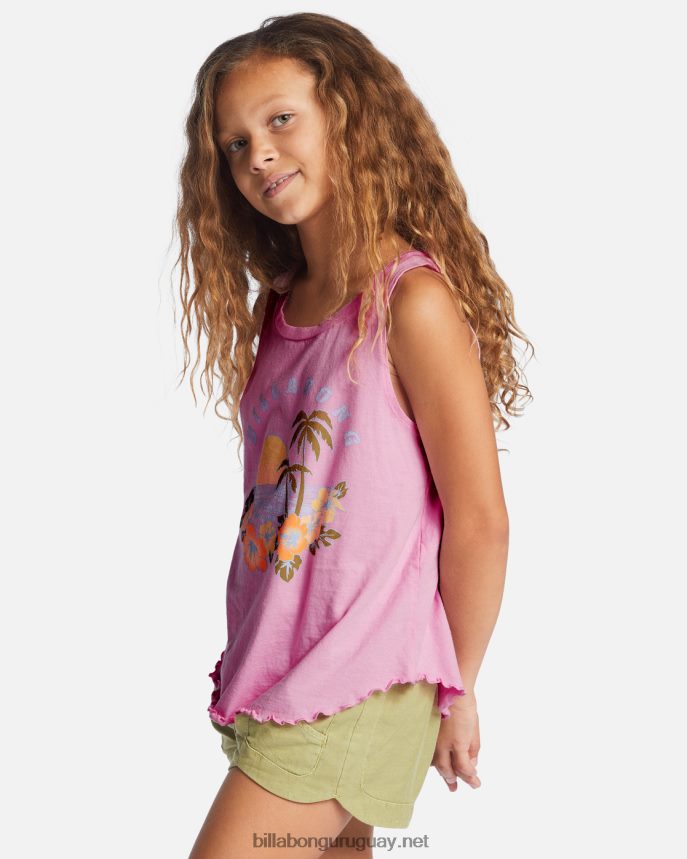 camiseta sin mangas de la patrulla del amanecer chicas senderos rosas DR68442668 Billabong