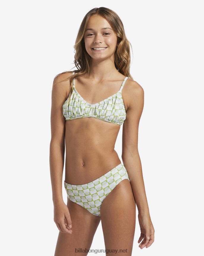 4-16 Daze All Day conjunto de baño de dos piezas fruncido chicas prado de musgo DR68442726 Billabong