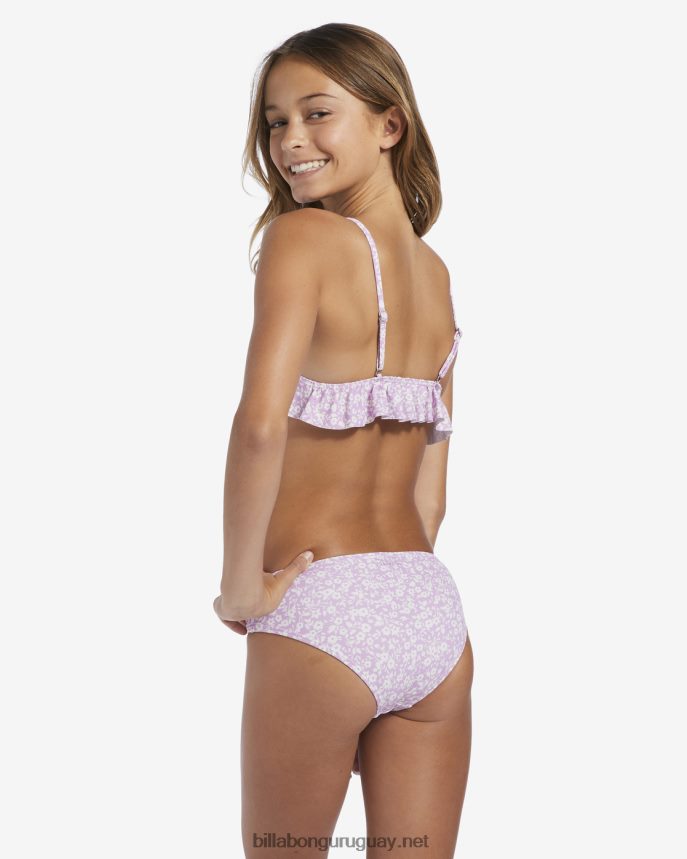 4-16 conjunto de baño de dos piezas con triángulo de flores chicas sueño lila DR68442682 Billabong