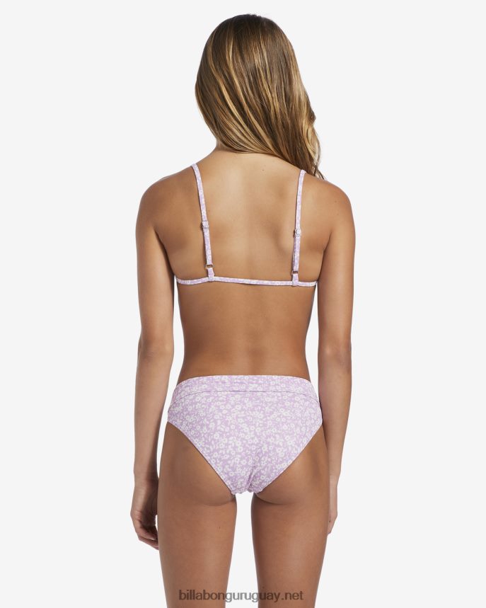4-16 conjunto de baño de dos piezas sin mangas con tiras en el lado de las flores chicas sueño lila DR68442788 Billabong