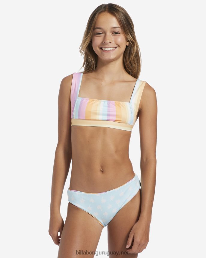 4-16 on the bright side conjunto de baño de dos piezas con tanque reversible chicas multi DR68442738 Billabong