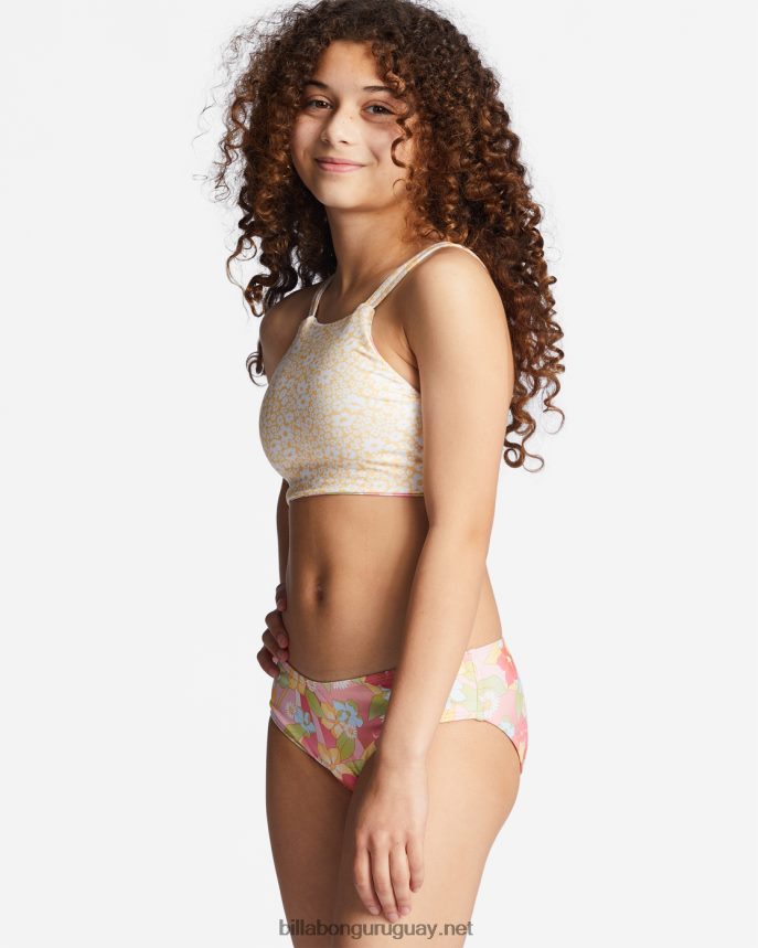 4-16 sunbeams forever conjunto de baño de dos piezas con cuello alto chicas multi DR68442777 Billabong