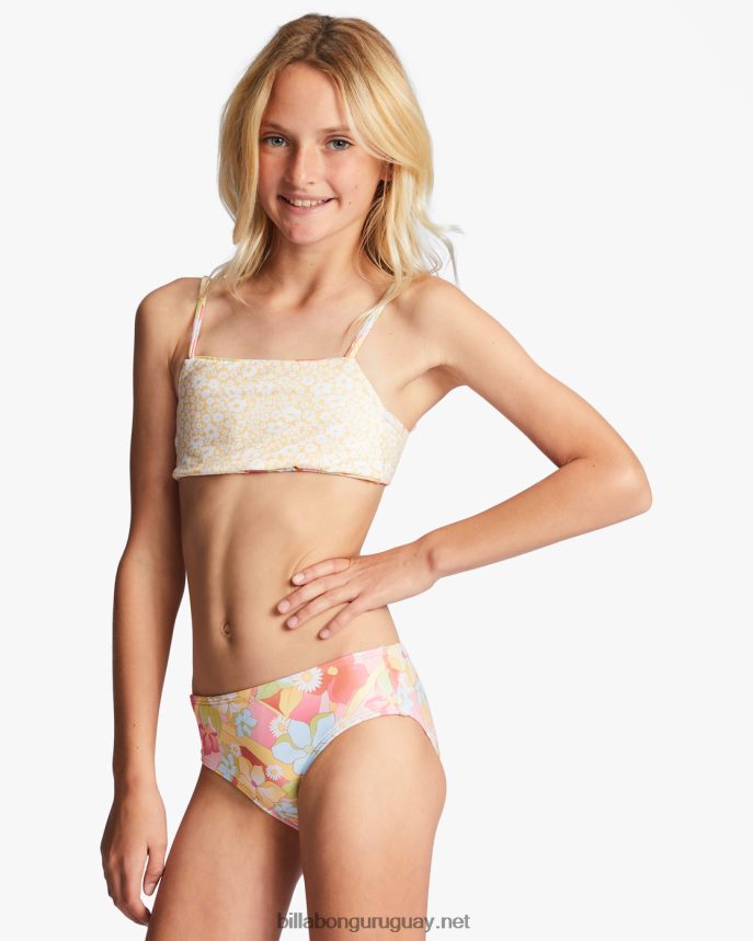 4-16 sunbeams forever conjunto de baño reversible de dos piezas chicas multi DR68442727 Billabong