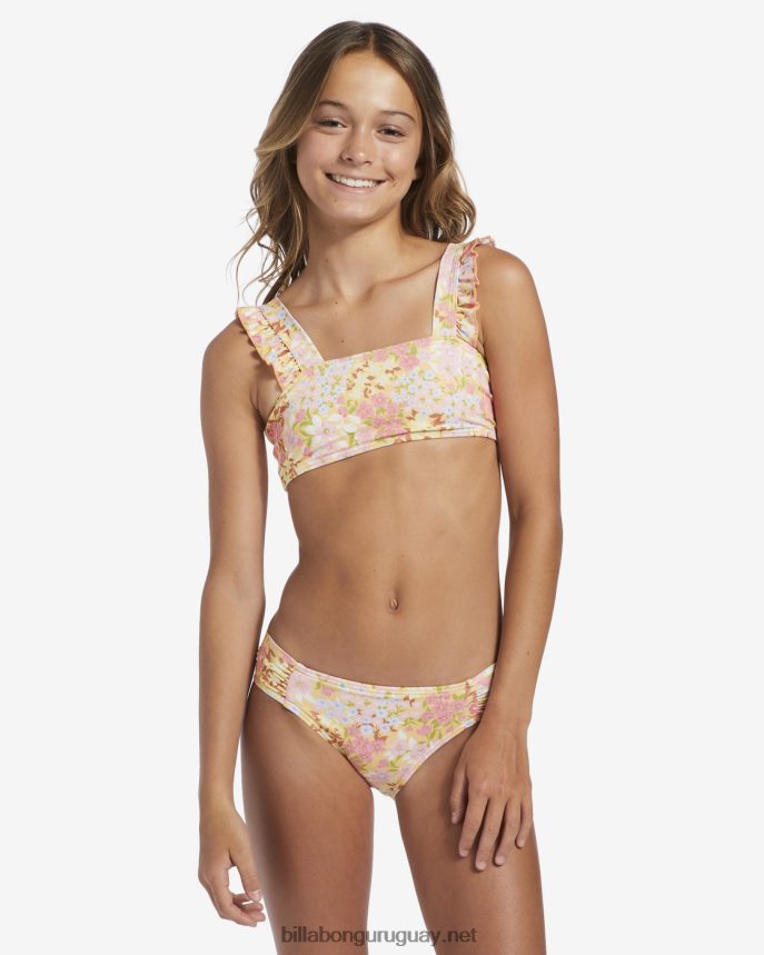 4-16 traje de baño de dos piezas con tanque de ensueño de primavera chicas durazno dorado DR68442709 Billabong