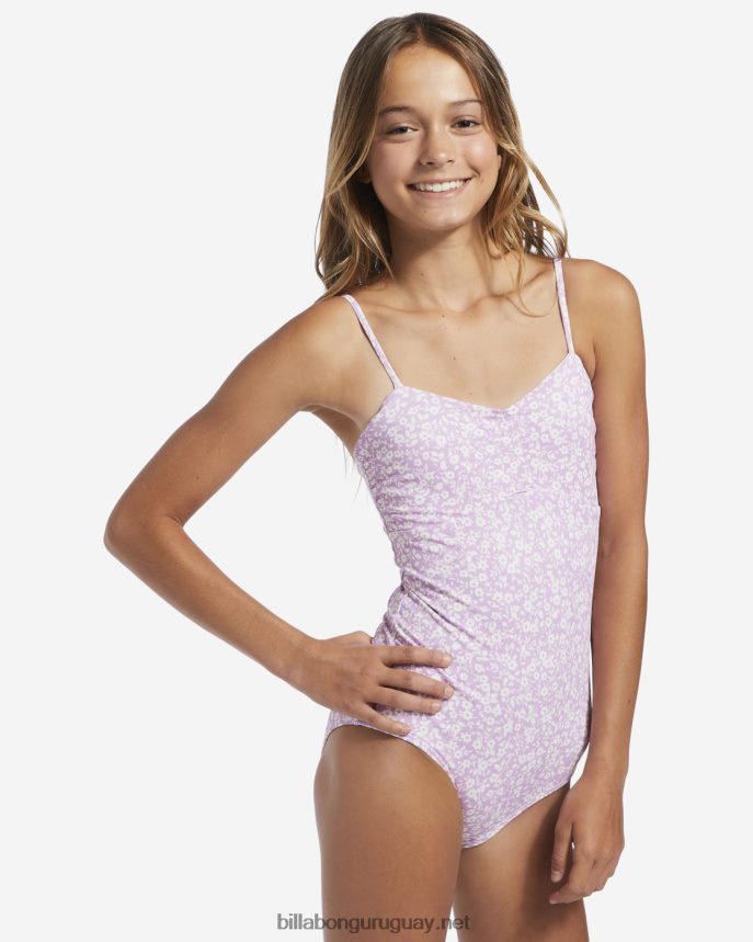4-16 traje de baño de una pieza con flores chicas sueño lila DR68442758 Billabong