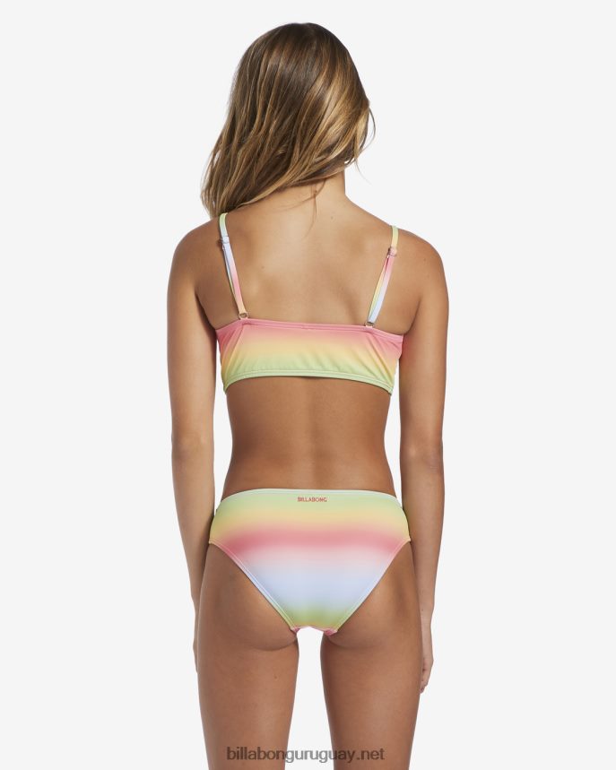 Conjunto de baño de dos piezas con cuello alto y arcoíris de 4-16 rad chicas multi DR68442715 Billabong