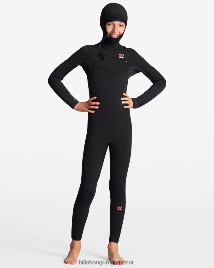 Traje de neopreno completo con capucha y cremallera en el pecho 5/4 Synergy chicas negro salvaje DR68442741 Billabong