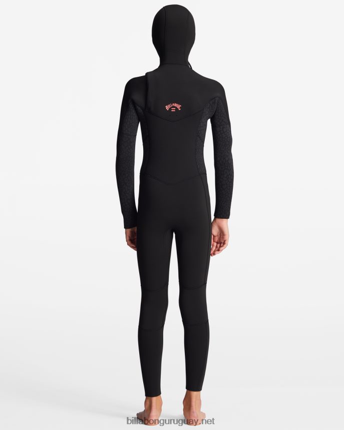 Traje de neopreno completo con capucha y cremallera en el pecho 5/4 Synergy chicas negro salvaje DR68442741 Billabong