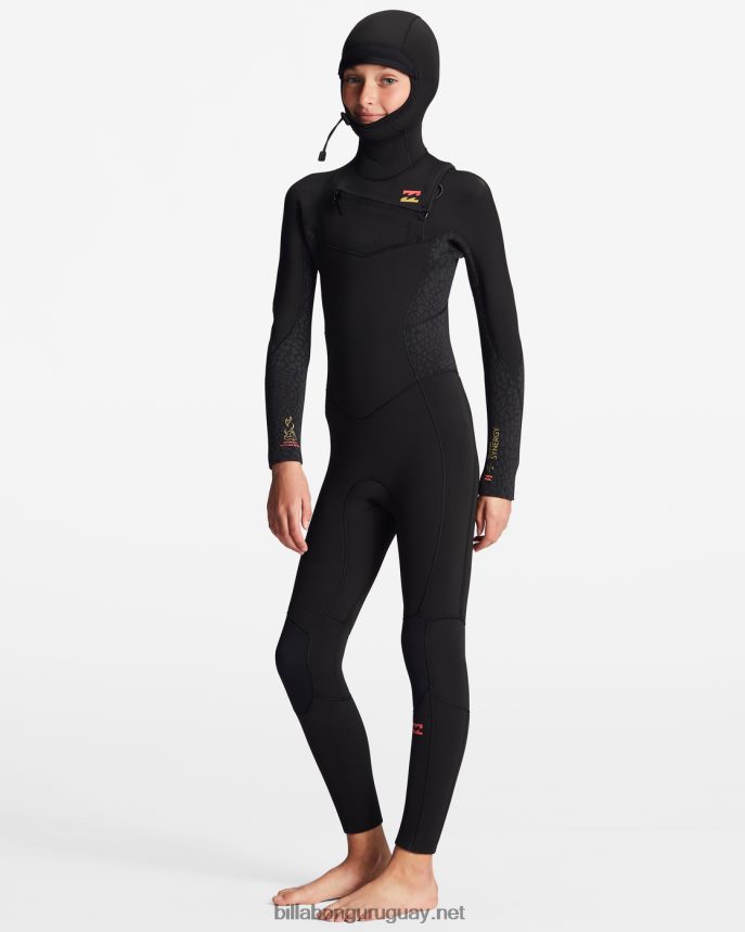 Traje de neopreno completo con capucha y cremallera en el pecho 5/4 Synergy chicas negro salvaje DR68442741 Billabong