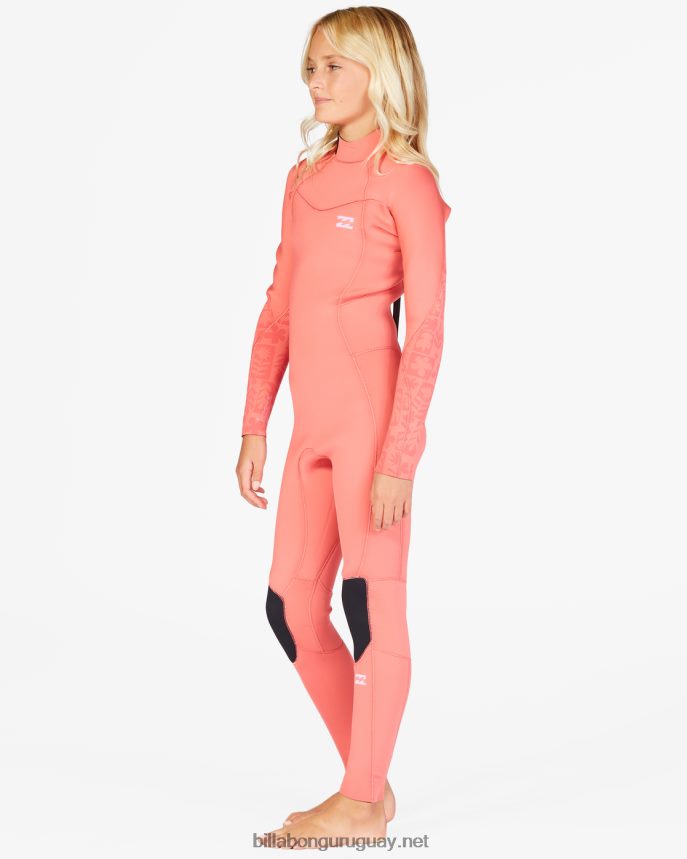 Traje de neopreno completo con cremallera trasera 3/2 Synergy chicas coral de la vendimia DR68442710 Billabong