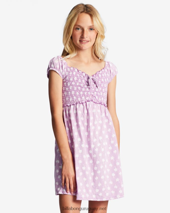 4-16 vestido tropical femenino chicas sueño lila DR68442732 Billabong