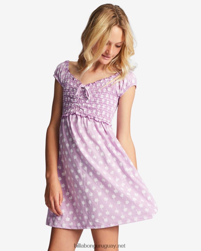 4-16 vestido tropical femenino chicas sueño lila DR68442732 Billabong