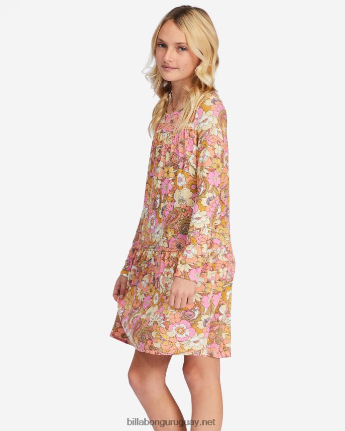 mini vestido de manga larga salvaje chicas chocolate dulce DR68442796 Billabong
