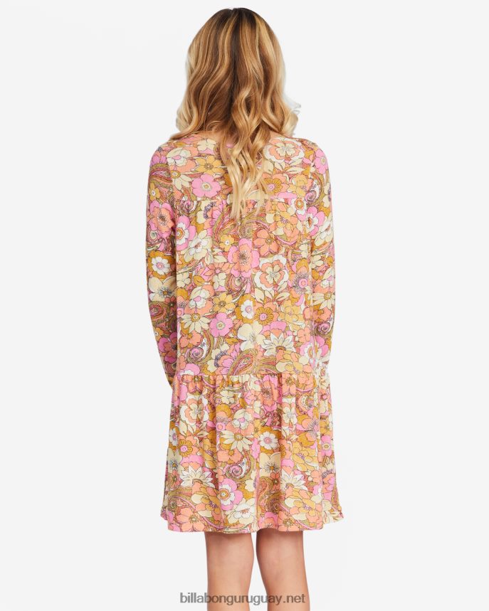 mini vestido de manga larga salvaje chicas chocolate dulce DR68442796 Billabong