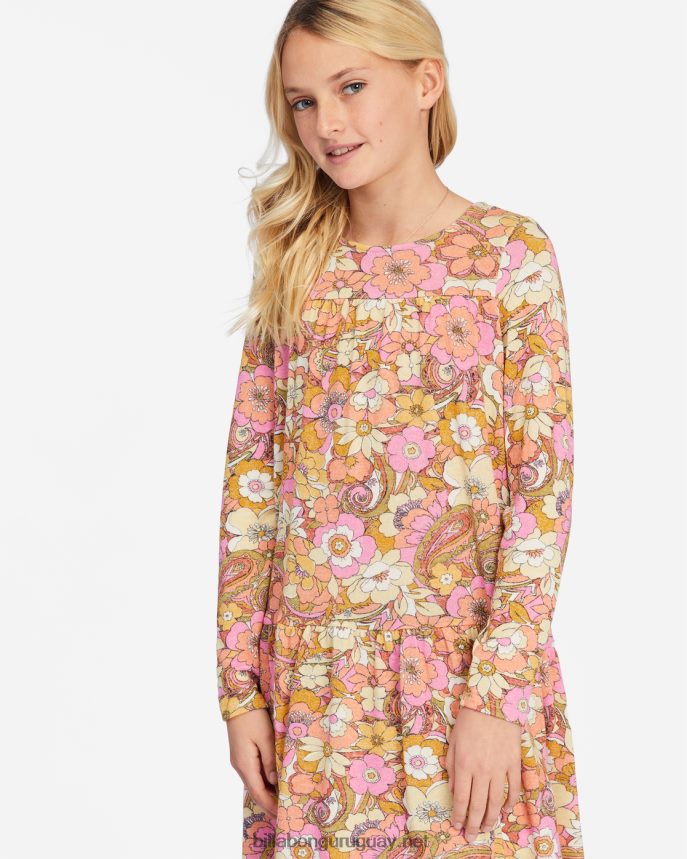 mini vestido de manga larga salvaje chicas chocolate dulce DR68442796 Billabong